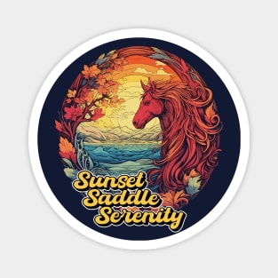 Sunset Saddle Serenity Magnet